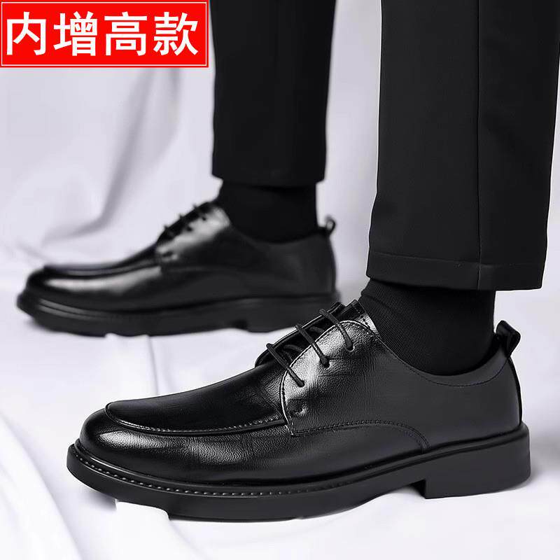 新品增高软底男皮鞋皮鞋男款2026新款夏季商务休闲英伦风软底正装