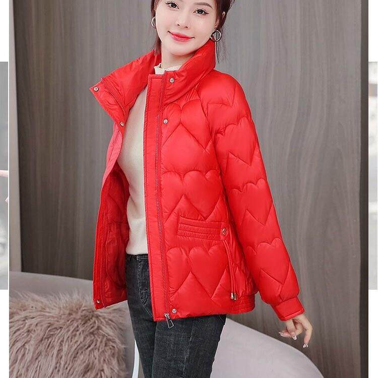 新品反季免洗亮面立领面包服女短款棉衣加厚羽绒棉服冬季软妹气质