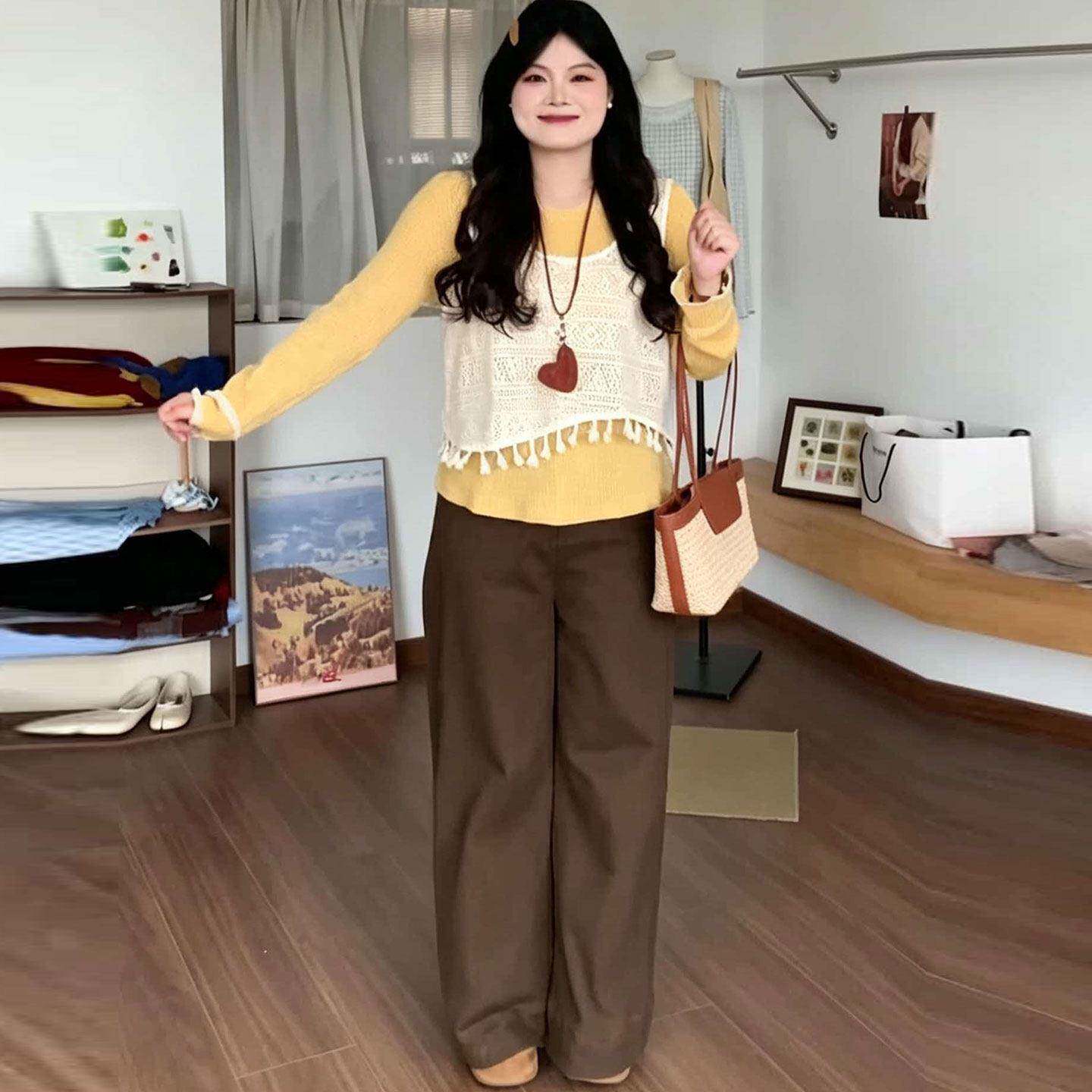 新品大码元气轻活马甲背心叠穿两件套女秋季胖mm穿搭遮肉显瘦减龄