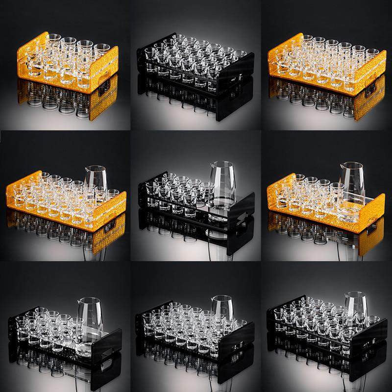 新品整套洋酒子弹杯套装定制杯拖白酒杯架子酒吧ktv一口杯烈酒小