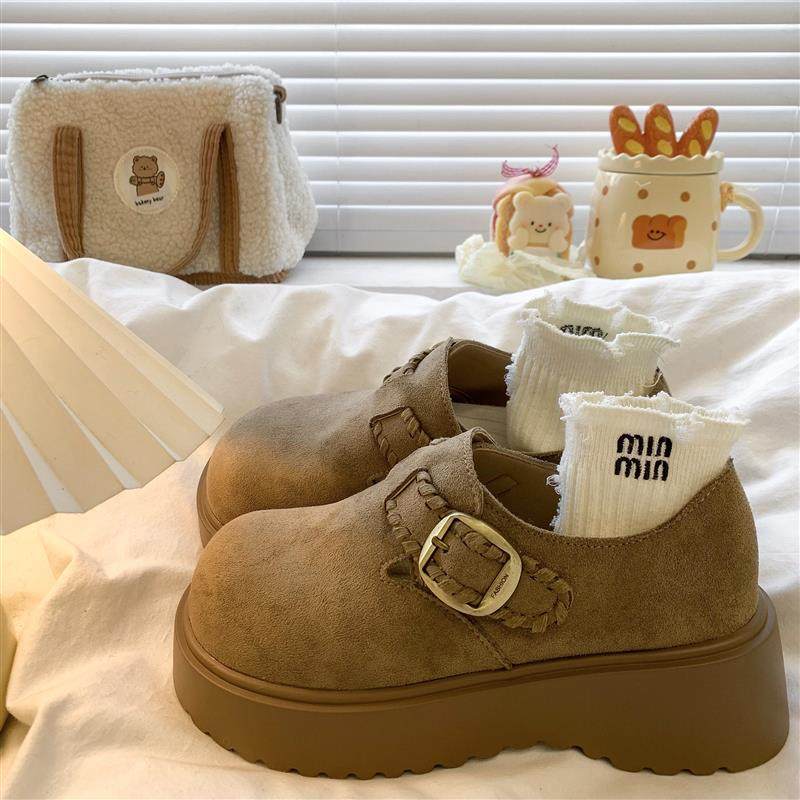 新品复古棕色勃肯鞋女鞋子2025秋季新款一脚蹬乐福单鞋松糕厚底博,女鞋,勃肯鞋/软木鞋,淘宝优惠券,粉丝福利购,淘宝优惠卷