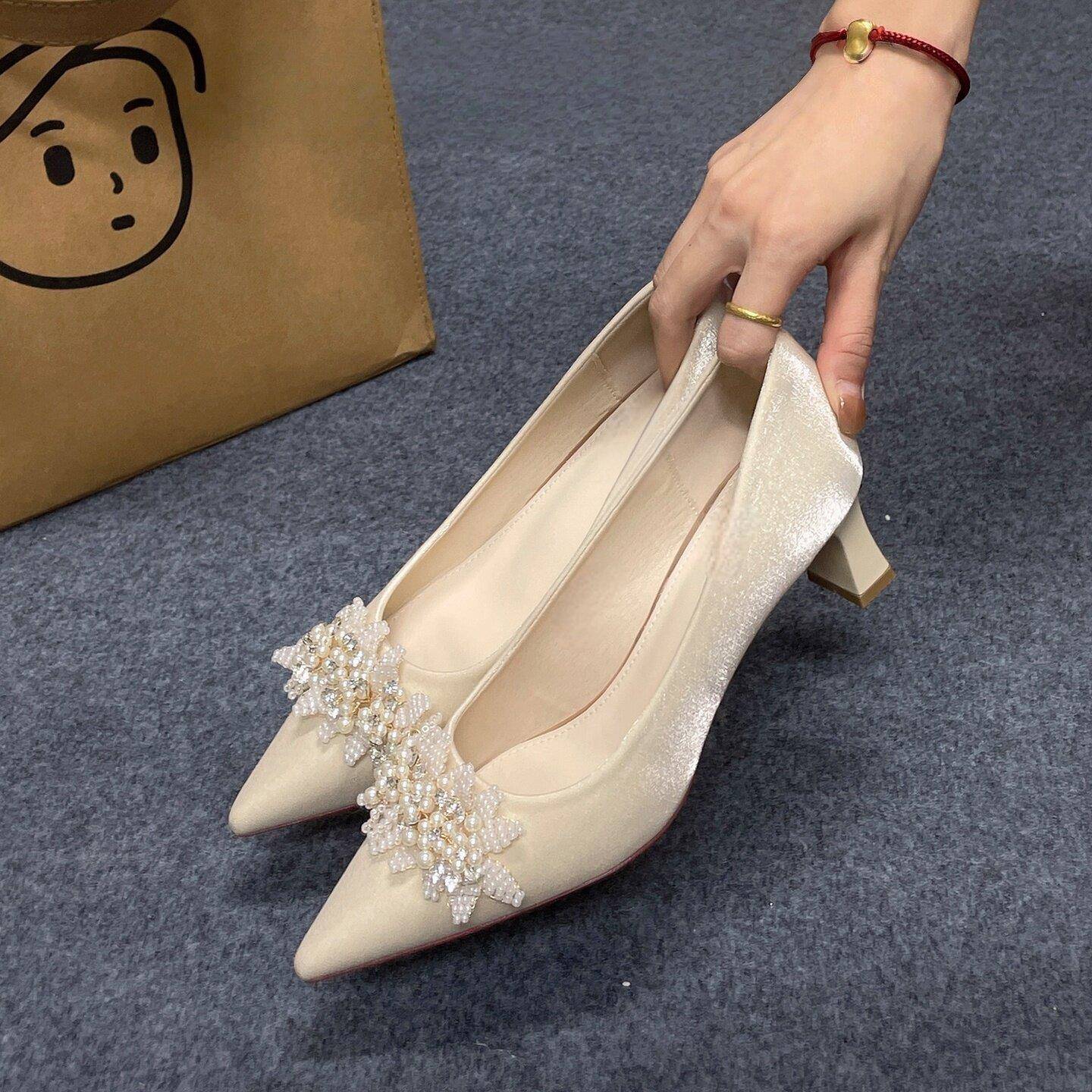 新品面试版!高跟厚底乐福鞋女工作鞋女黑色小皮鞋加绒单鞋女鞋秋