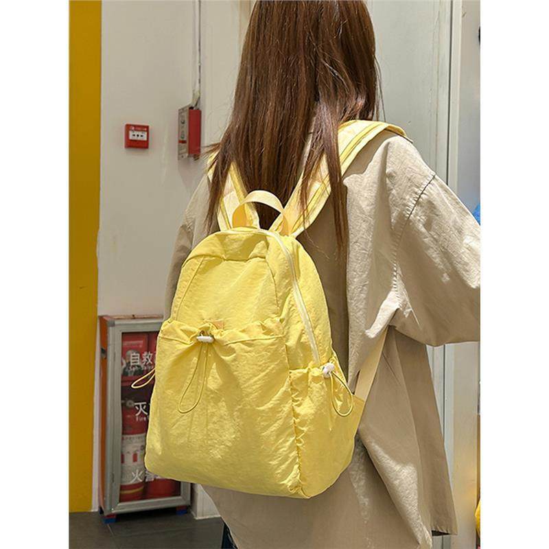 新品韩系ins慵懒风书包女小众高颜值轻便双肩包大学生简约休闲背