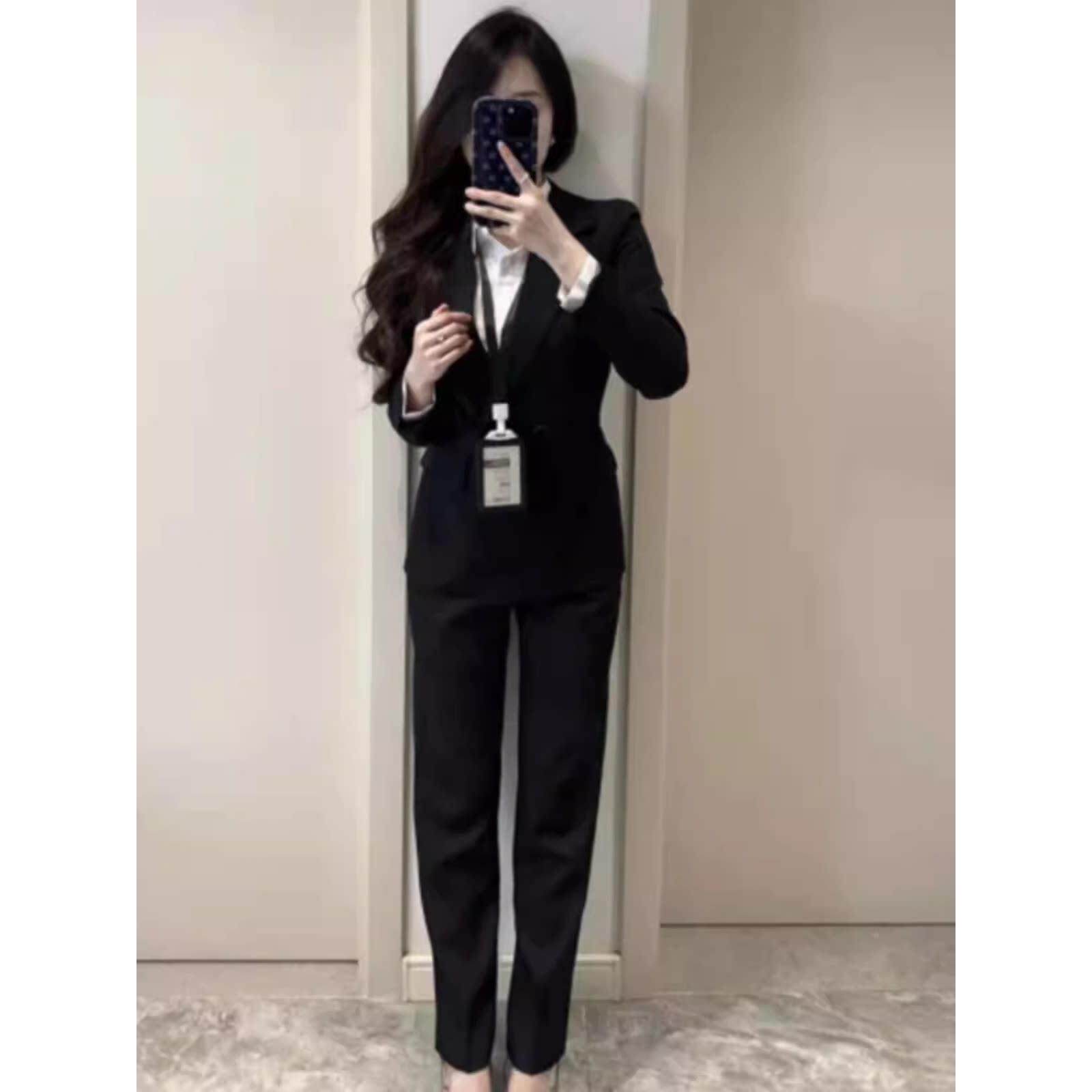 新品西装外套女2026春新款时尚气质免烫西服套装大学生面试正装职