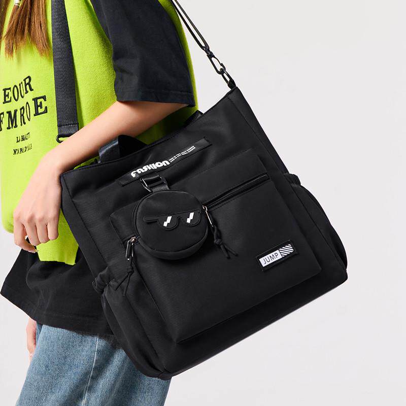 新品手提包男背包单肩斜挎包女初中生高中学生上课补习补课拎书手