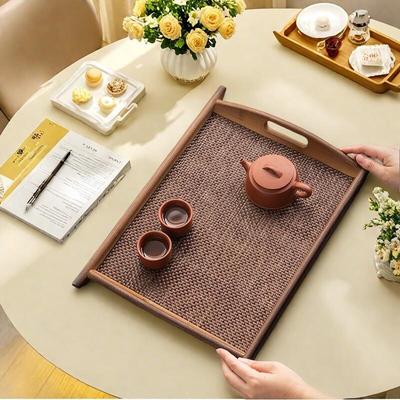 新品竹木托盘长方形茶盘胡