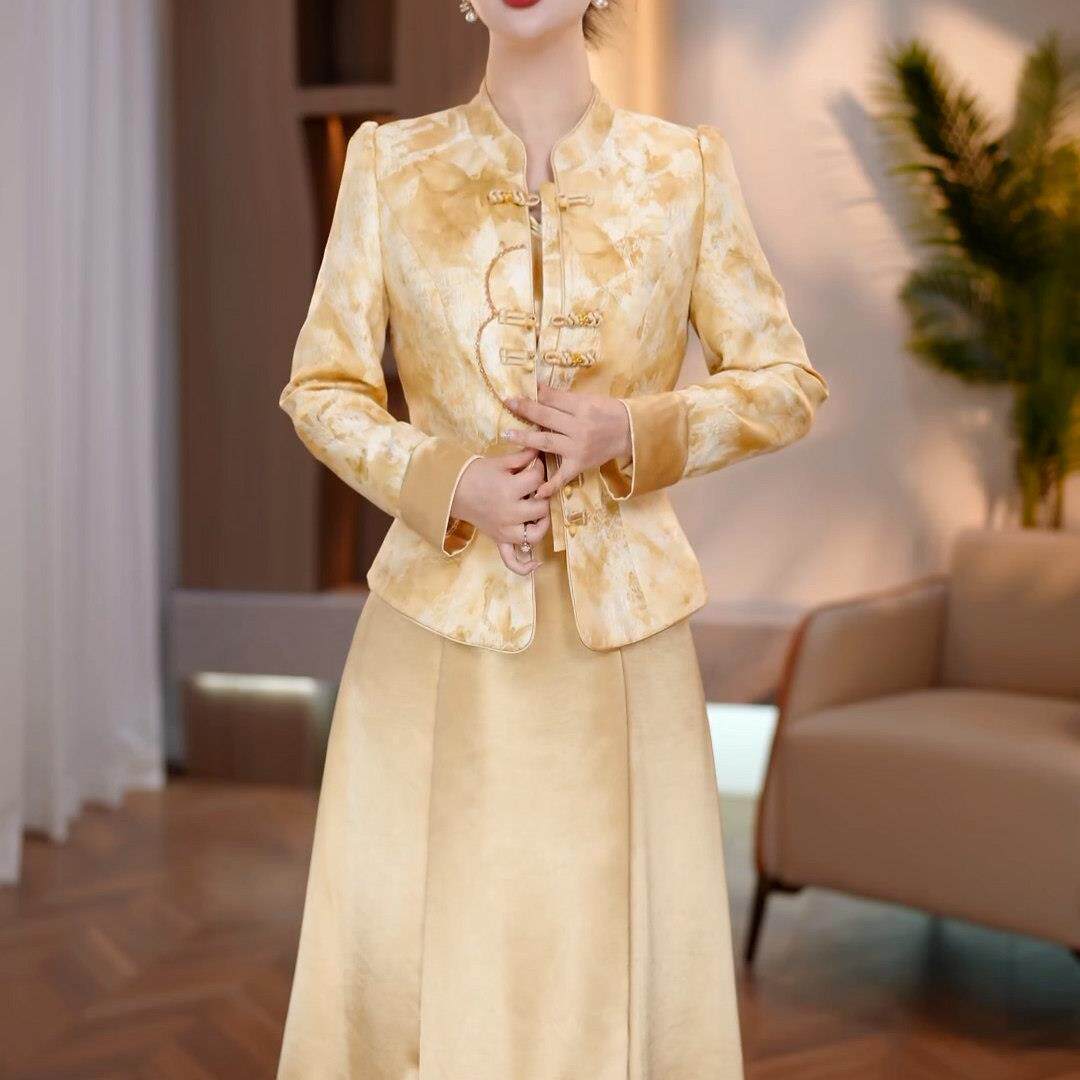 新品新中式国风时尚套装女2026秋季新款妈妈装端庄大气减龄裙装两