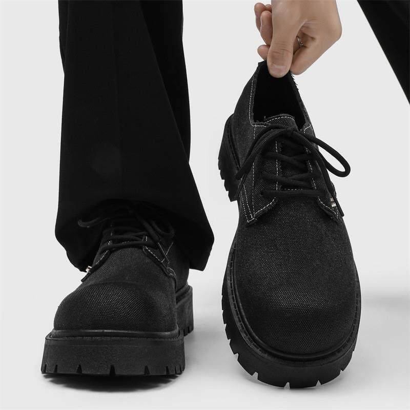 新品德比鞋男款圆头小众设计感大头鞋英伦风休闲厚底增高复古工装