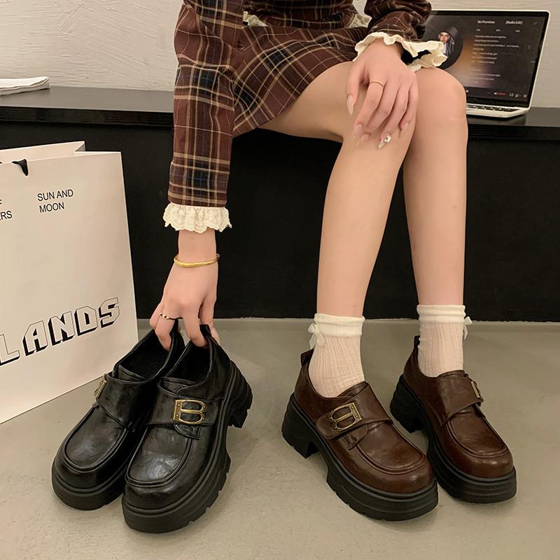 新品厚底粗跟玛丽珍单鞋女2026新款春季鞋子复古百搭黑色jk乐福小