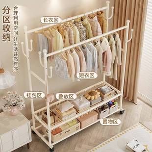 卧室衣帽架小型简易室内外入户折叠收纳凉晒衣服 家用晾衣架落地式