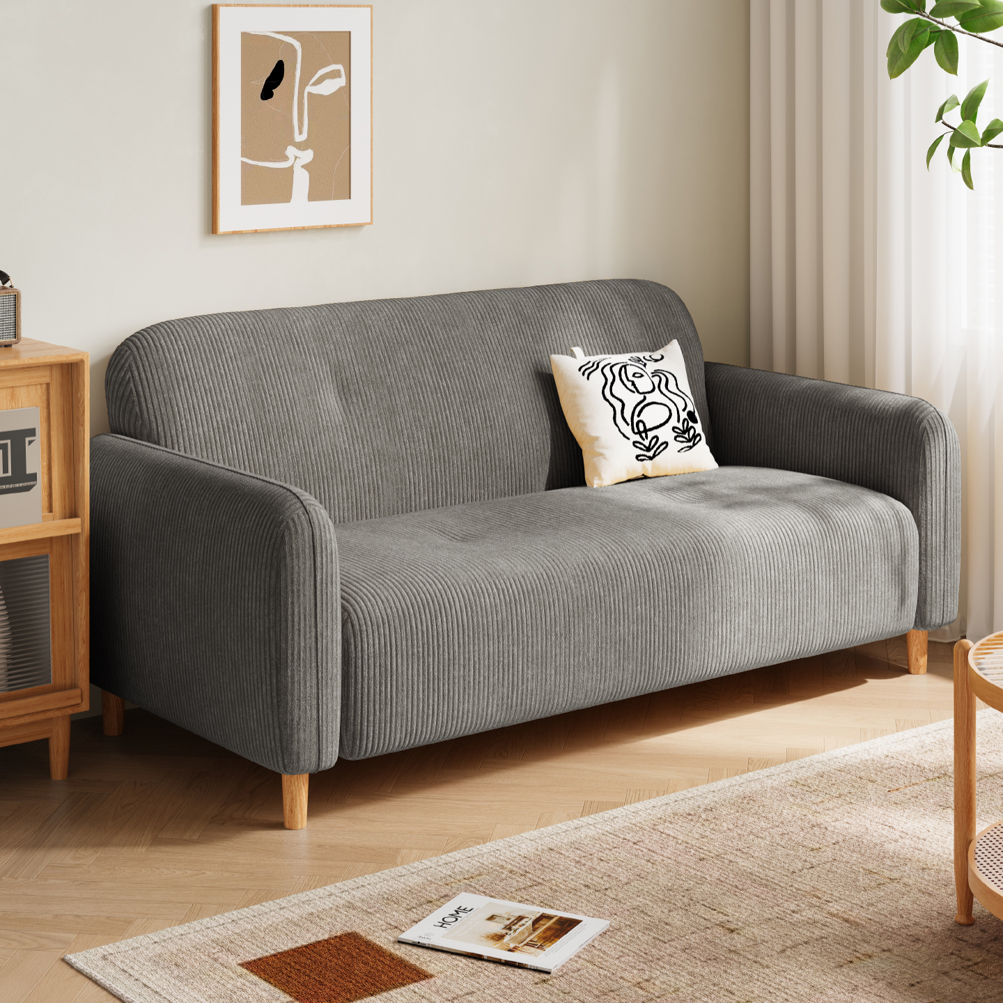 2025清新简约小户型沙发客厅卧室公寓直排单双人小沙发春夏网红款