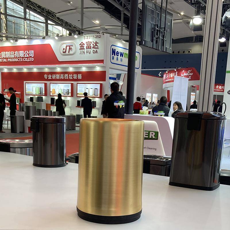 GPX-3D双层房间桶无盖家用酒店卫生间垃圾筒铝合金材质黑色房间桶