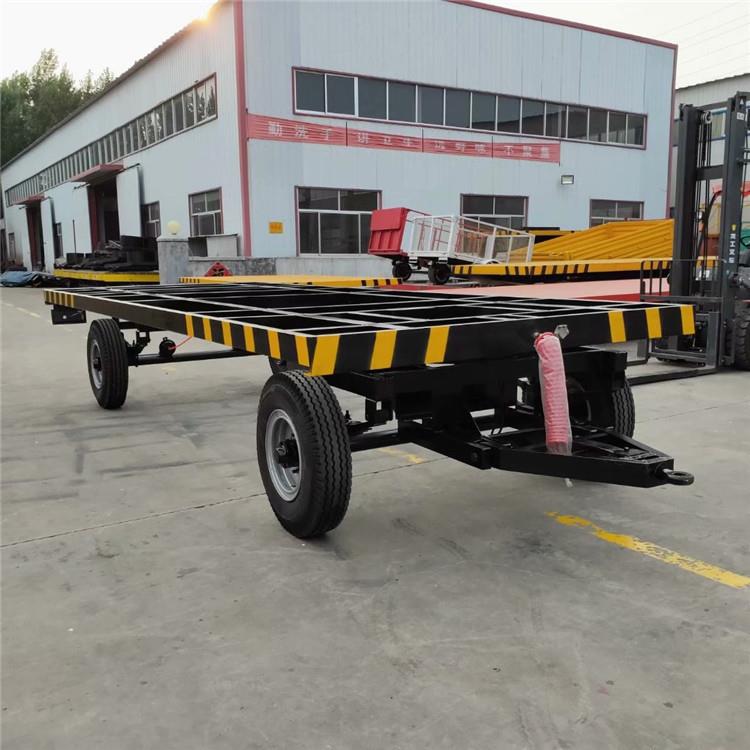 厂家供应4吨拖车型框架式集装箱拖车厂区周转方仓平板拖车