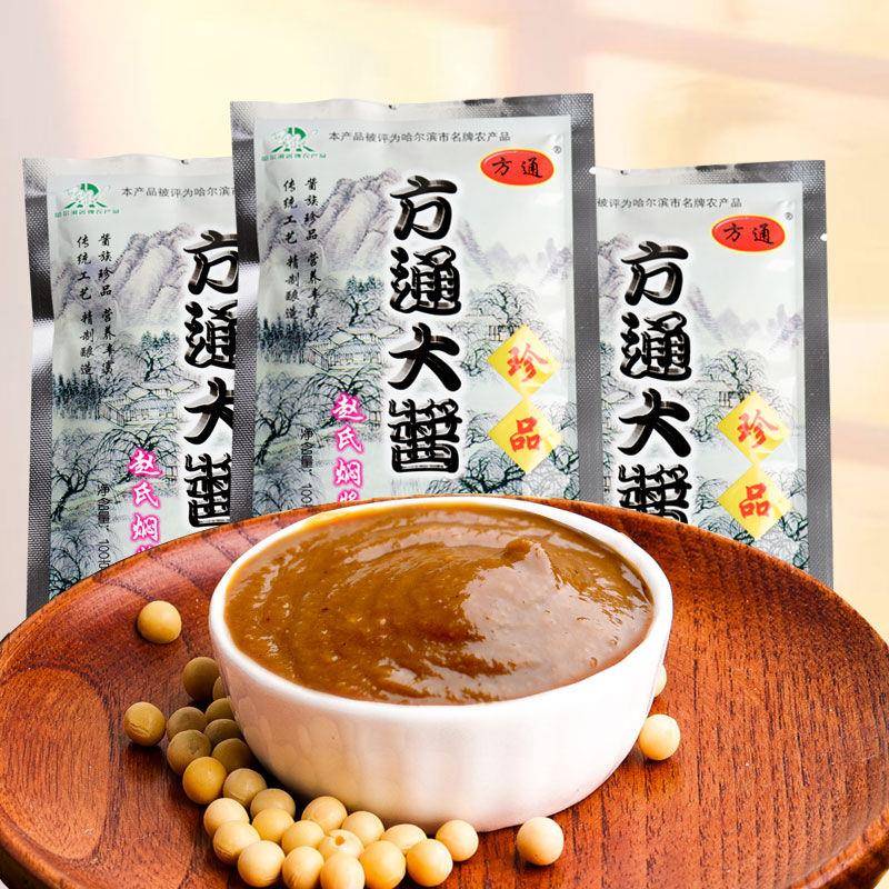 方通大酱25袋*100g 手工农家自制东北大酱 臭大酱黄豆酱豆瓣酱