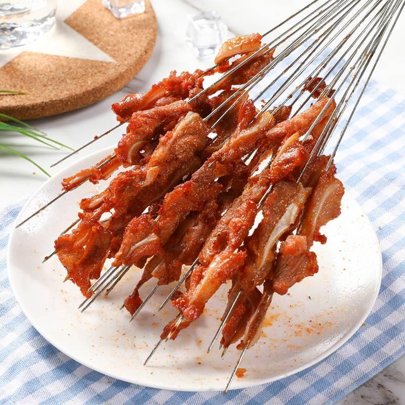 新品地道烧烤猪脆骨串铁签30串油炸猪肉串半成品冷冻食材猪月牙骨