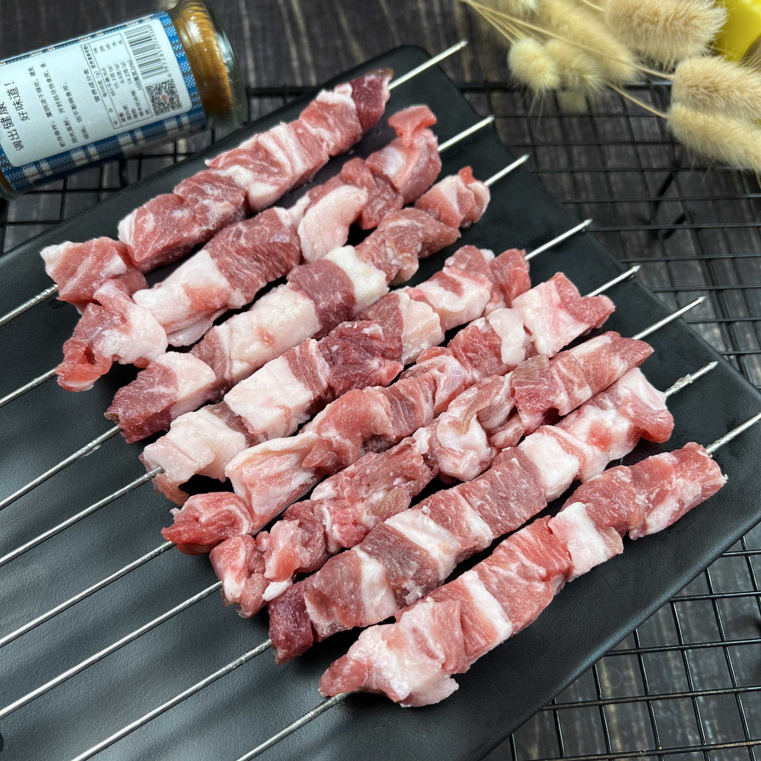 新品钢签羊排肉串羊肉串新鲜烧烤食材商用冷冻纯羊肉羊肋排串半成