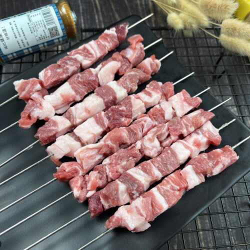 新品钢签羊排肉串羊肉串新鲜烧烤食材商用冷冻纯羊肉羊肋排串半成