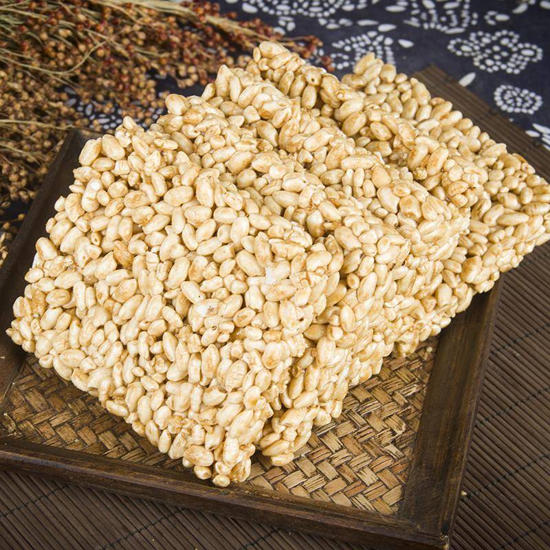 传统老式米花糖怀旧传统香酥糕点食品零食香脆米板大米花爆米花