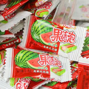 现货正宗小光头果冻泡泡糖果冻老款西瓜泡泡糖水果味怀旧夹心泡泡