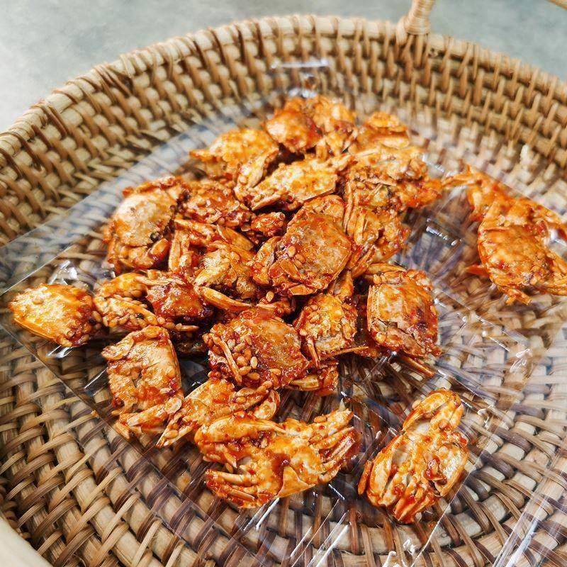80后怀旧零食小螃蟹仙螺岛香酥熟小螃蟹麻辣香辣仔蟹开袋即食海鲜