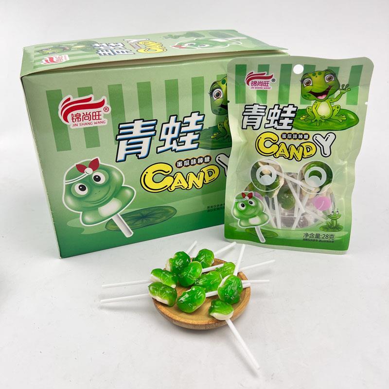 小时候青蛙糖哈密瓜味水果硬糖棒棒糖童年怀旧耐吃解馋网红小零食