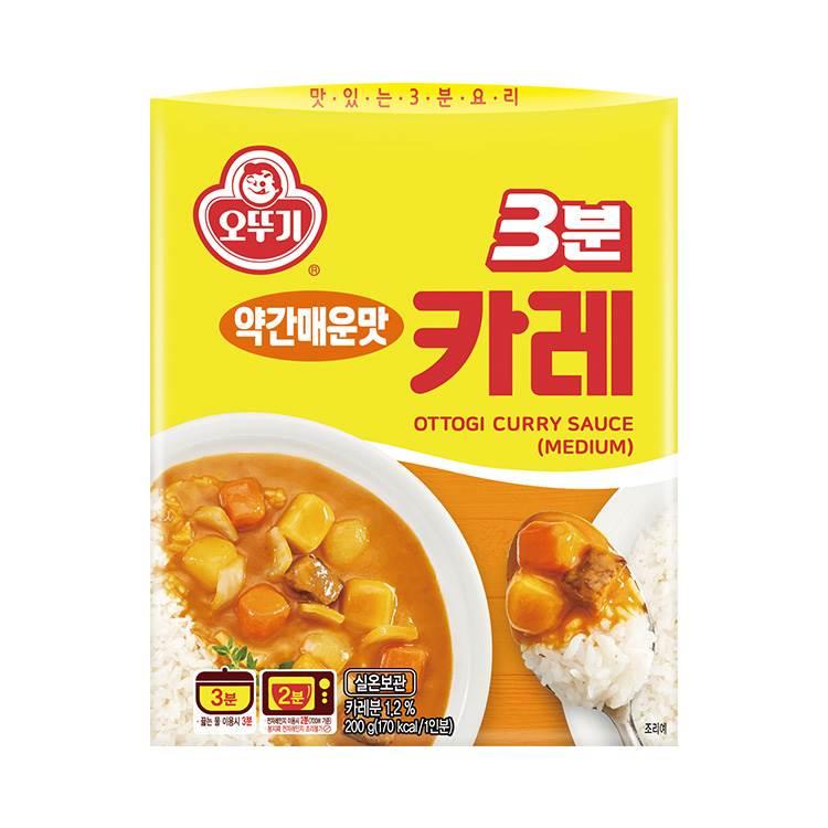 4盒包邮韩国进口奥土基不倒翁3分钟即食速食咖喱原味微辣辣味炸酱