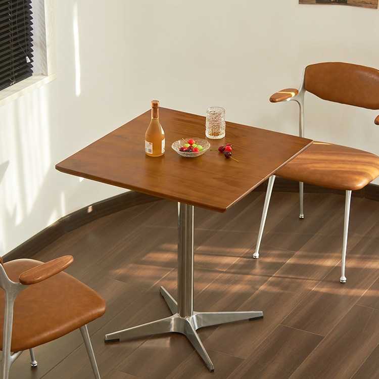 美式复古餐桌商用餐厅桌子咖啡厅餐饮桌椅海洋板方桌快餐实木圆桌