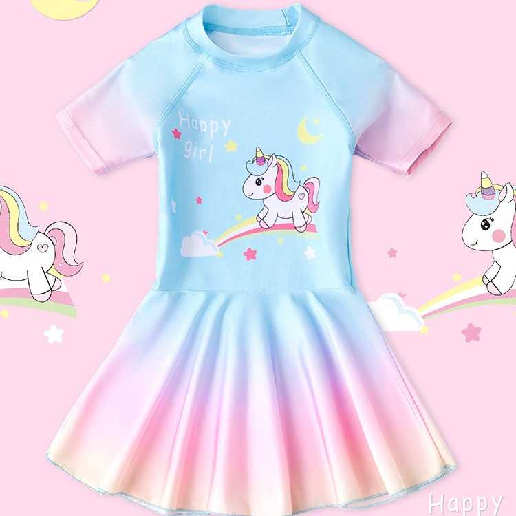 新款儿童泳衣女童连体防晒游泳衣夏小中大童女孩训练游泳装备