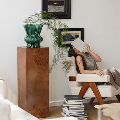 戊际中古雕塑底座k树瘤皮木墩家居客厅抽象艺术木雕落地装饰品摆