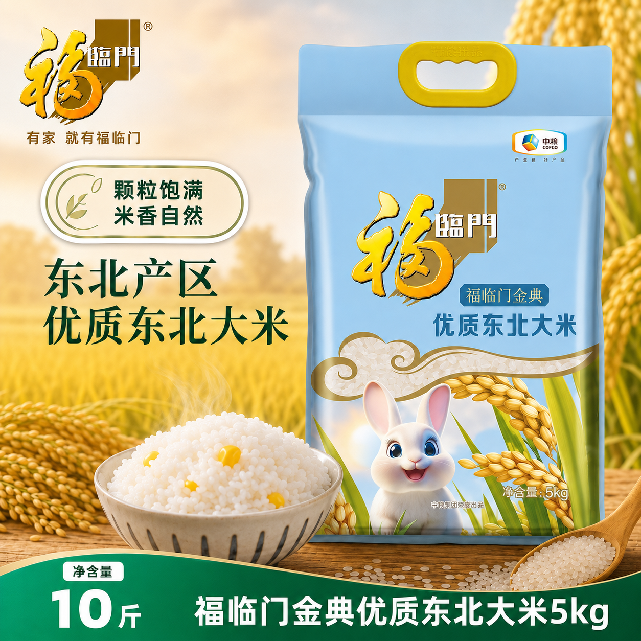 福临门金典优质东北大米5kg