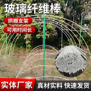 蔬菜拱棚支架玻璃k纤维杆小拱棚拱杆环氧棒塑料大棚搭棚架子骨架