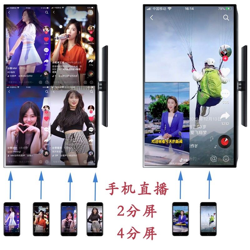 手机投屏器4个手机同时显示v切换支持4K输出投屏至任意尺寸电视机