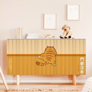 定制厨房柜子无门遮挡帘滑轨式门帘置物架遮丑布帘魔术贴衣柜拉帘