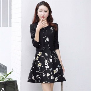 套装2024遮肚小外套两件套春秋季连衣裙时尚女大码胖MM显瘦新款潮