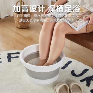 泡脚桶折叠家用洗脚盆成人浸脚桶便携式 按摩养生袋 足浴盆加厚新款