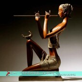 定制户外大型玻璃钢仿铜抽象人物雕像景观美女跳舞雕塑广场铜雕