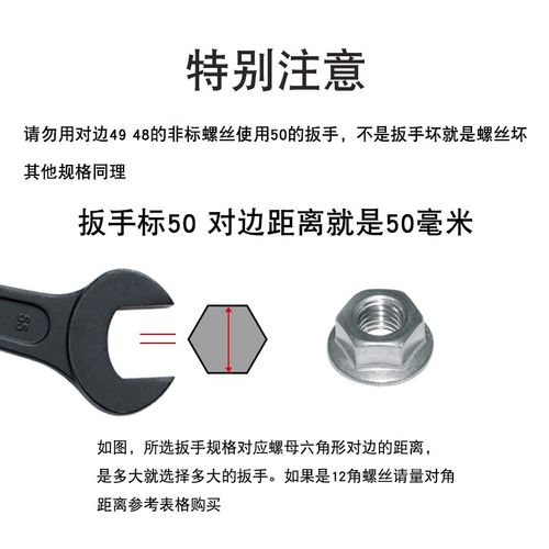 重型开口扳手41 50 55 65 80 90 95 120呆扳手叉口扳强力敲击单头