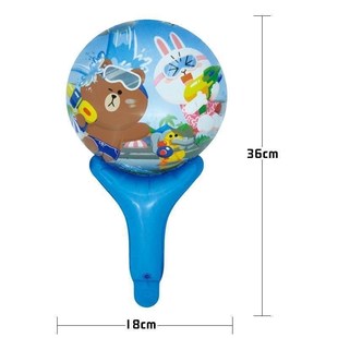 六一卡通手持棒铝膜广告气球定制logo印字网红充气幼儿园地推活动