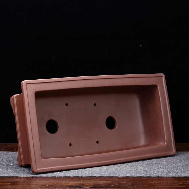 紫砂花盆精品仿古四方精品长方形盆景盆栽室内假山造景中国风包邮