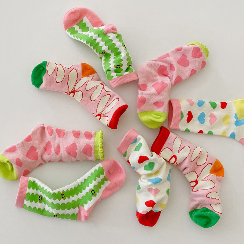 儿童袜子冬季加厚秋冬款纯棉中筒袜大童缤纷爱心长筒春秋女童袜子,童装/婴儿装/亲子装,儿童袜子(0-16岁),淘宝优惠券,粉丝福利购,淘宝优惠卷