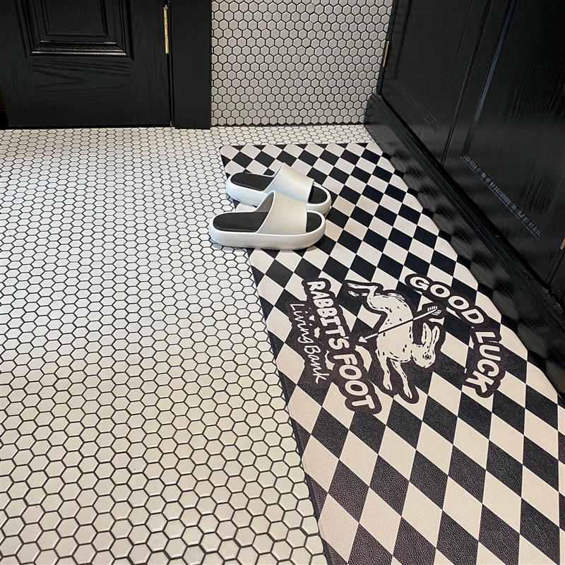 livingbank厨房地垫懒人防油防滑家用脚垫北欧复古风卫生间防水垫