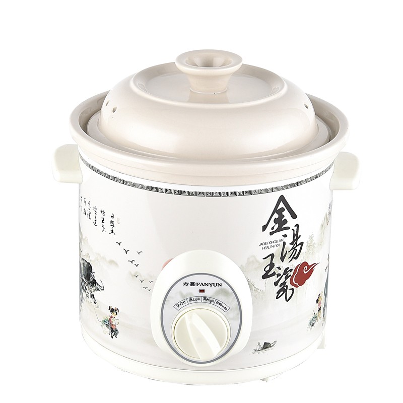方圆2.5/3.5/4.5/6.0玉瓷金汤电脑版快速煲陶瓷加厚型炖锅炖盅
