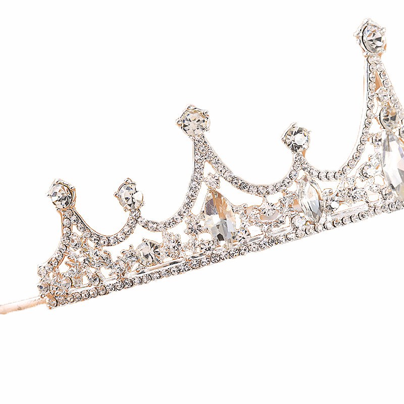 儿童皇冠头饰公主女童表演王冠水晶发箍小孩生日发卡钢琴演出饰品