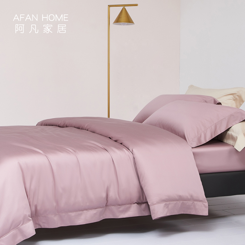 80支A类纯棉被套单件 全棉贡缎长绒棉简约宽边单人双人被罩可定制