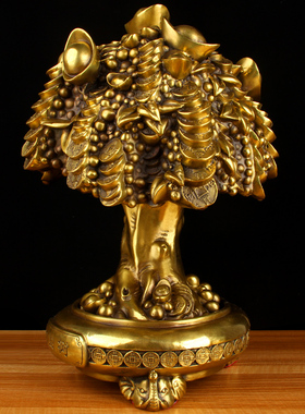 铜元宝摇钱树摆件 铜摇钱树摆件 铜元宝树摆件