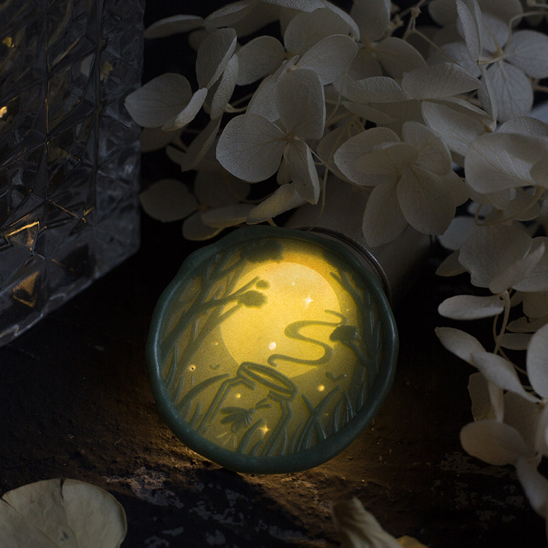 墨下【萤火虫】透光分层火漆印章 蜡粒手柄套装礼盒信封封口