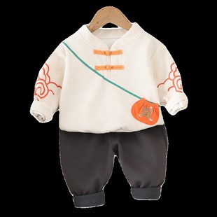 男童春节套装红色2儿童新年喜庆童装婴儿春秋装1-3岁宝宝过年衣服