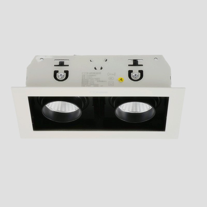 西顿照明射灯方形led格栅灯单头7W双头14W斗胆灯CES841H-MCES842