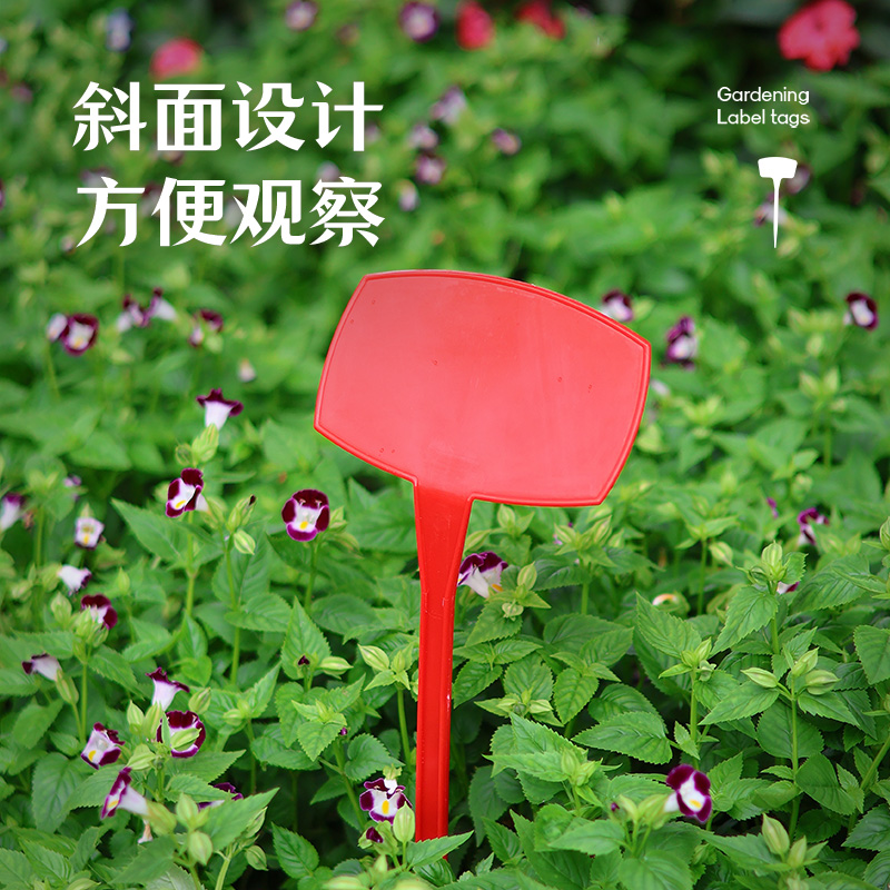 一体式斜面插地标签加厚塑料防水苗木花卉水稻试验田插地园艺标签