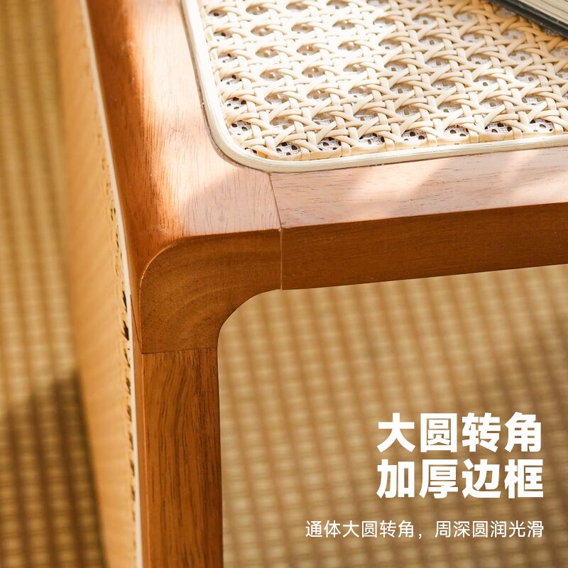 实木藤编小凳子家用客厅小板凳创意多功能脚凳门口换鞋凳简约矮凳